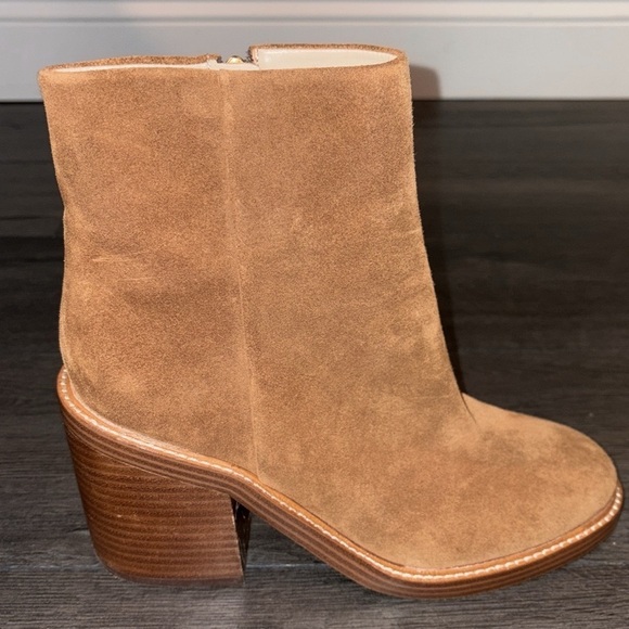 Marc Fisher Haleena Suede Ankle Boot Size 10 Cocco - Picture 3 of 10